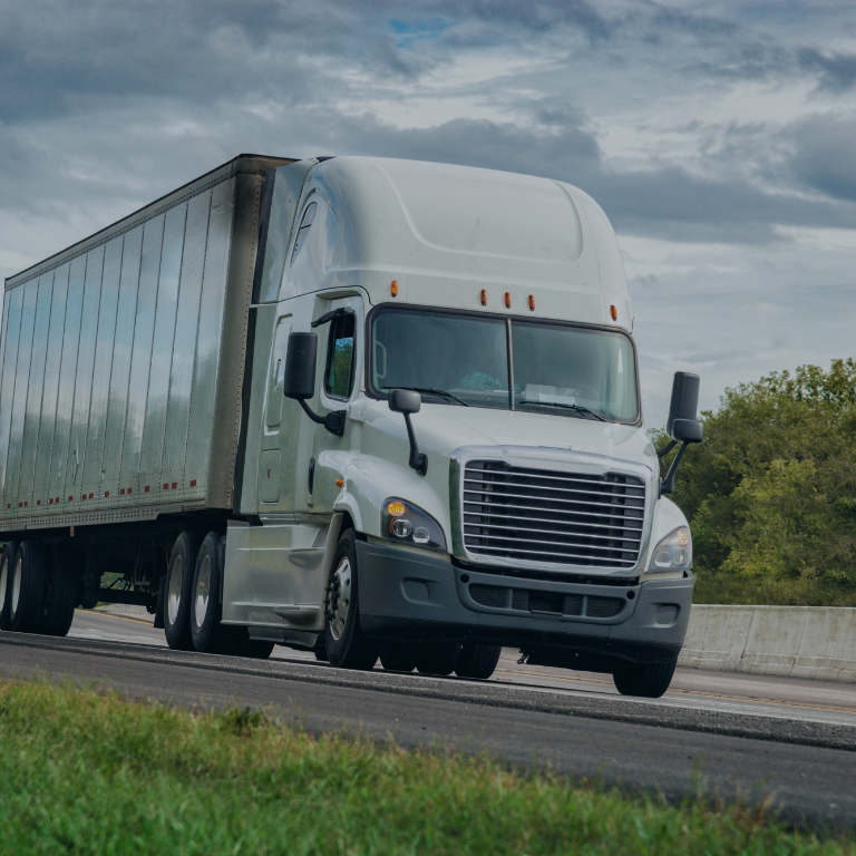 tracter-trailer on the road